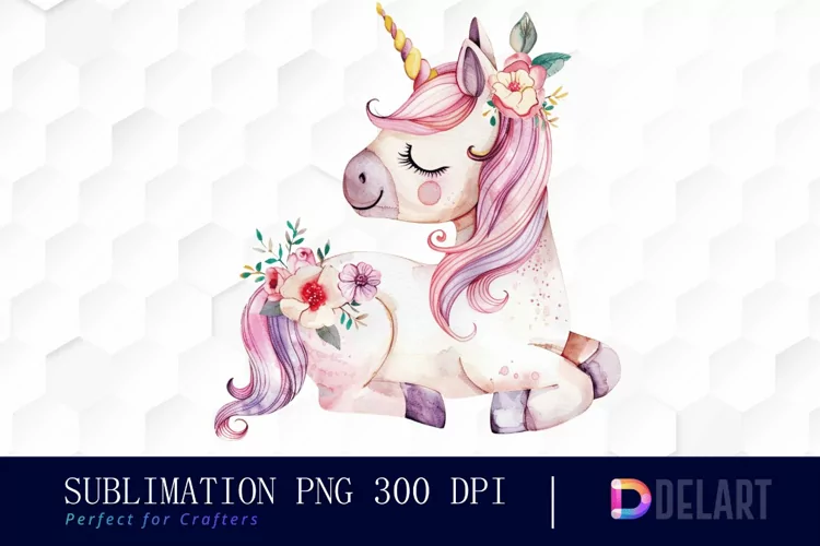 Floral Cute Unicorn Graphics Clipart