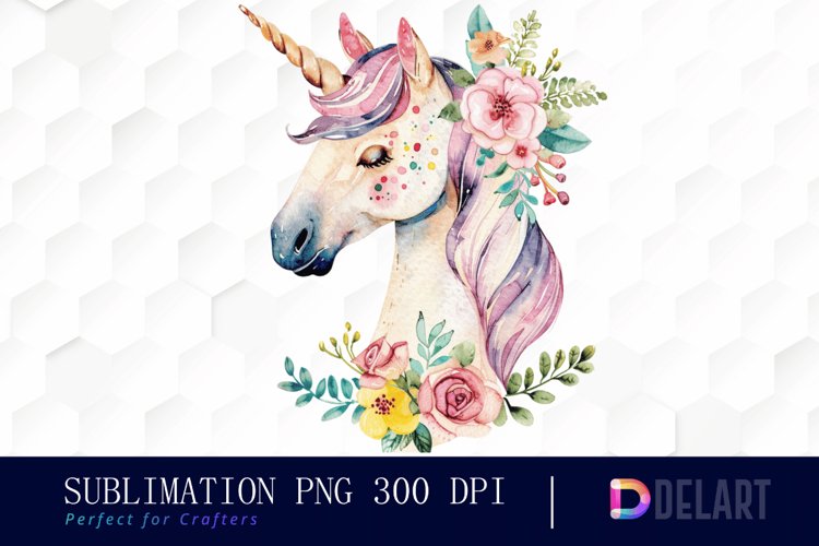 Floral Cute Unicorn Graphics Clipart