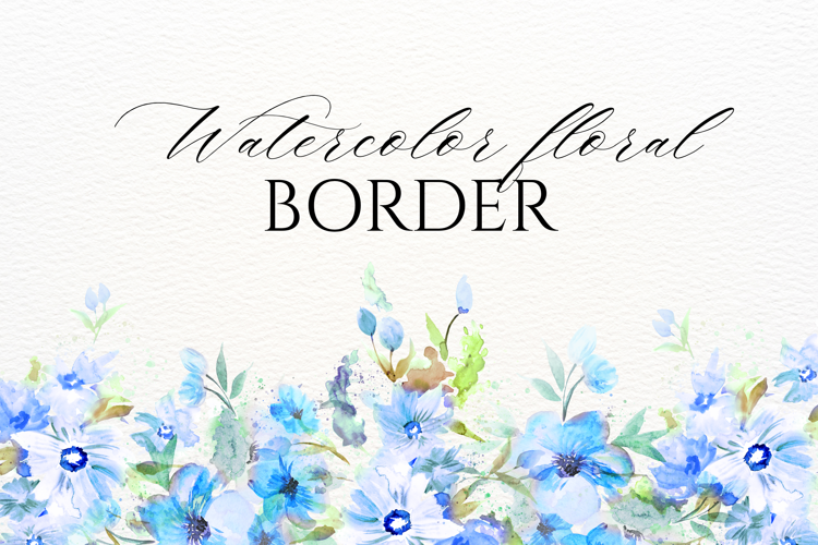 Watercolor Floral Border PNG