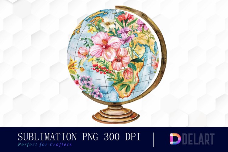 Floral Globe Design Clipart example image 1