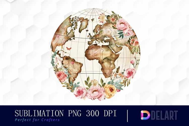 Floral Globe PNG Clipart