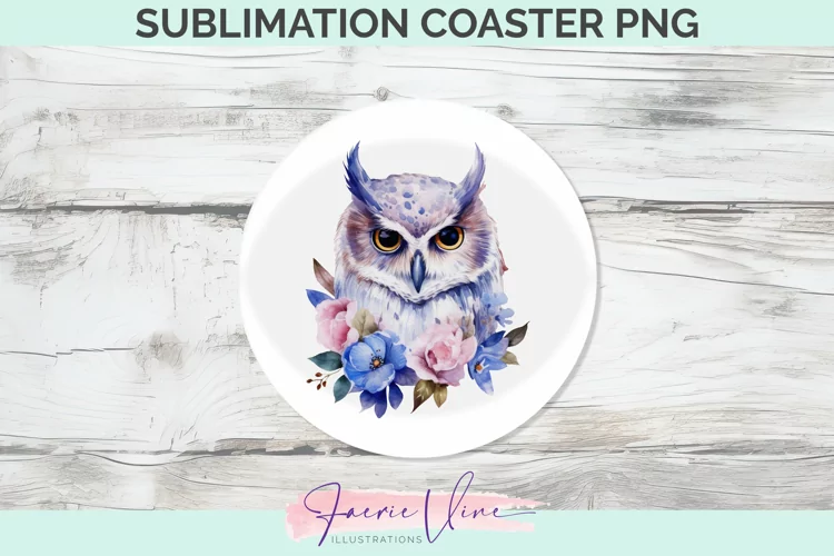Owl Sublimation Round Coaster