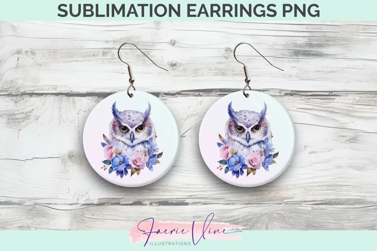 Owl Sublimation Round Earrings
