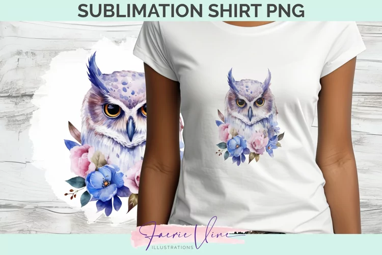 Watercolor Owl Sublimation Transparent PNG