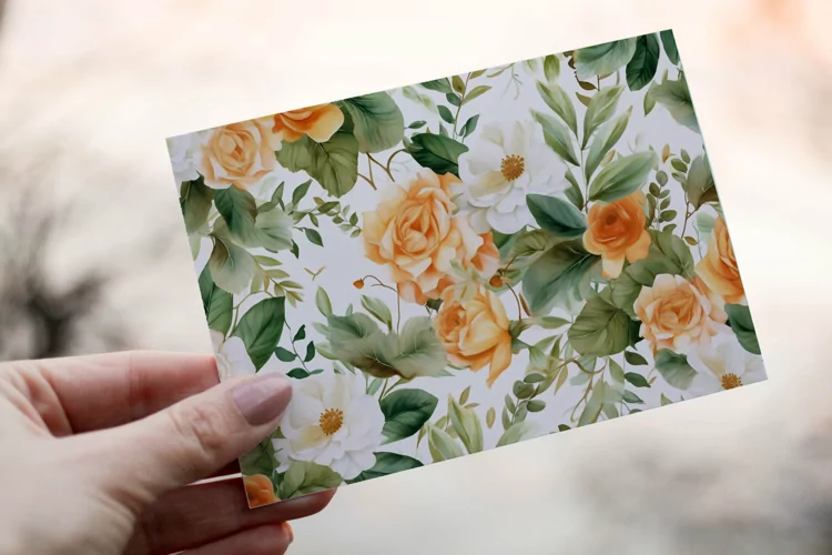 Watercolor Floral Border, Wedding card illustration