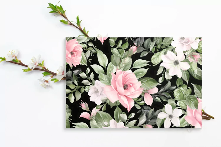 Watercolor Floral Border for wedding invitations