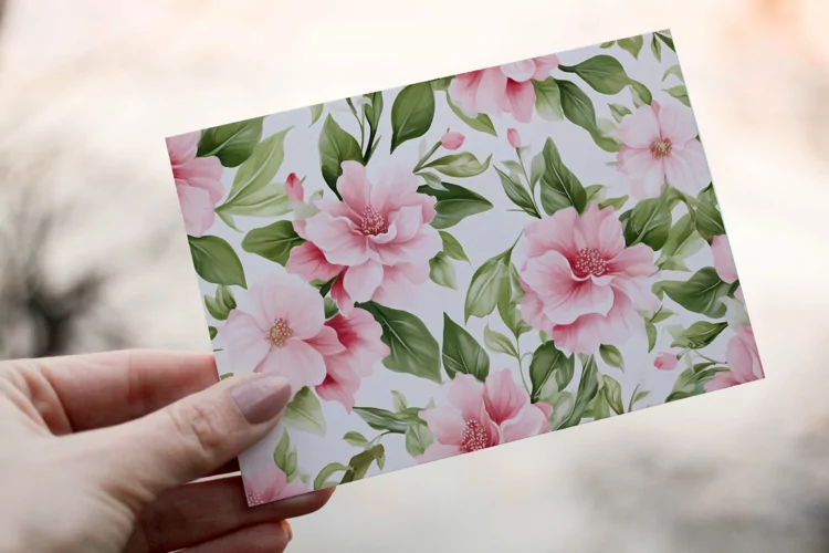 Watercolor Floral Border for wedding invitations