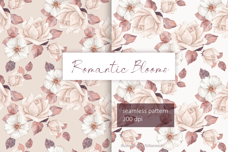 Watercolor Floral Seamless Patterns