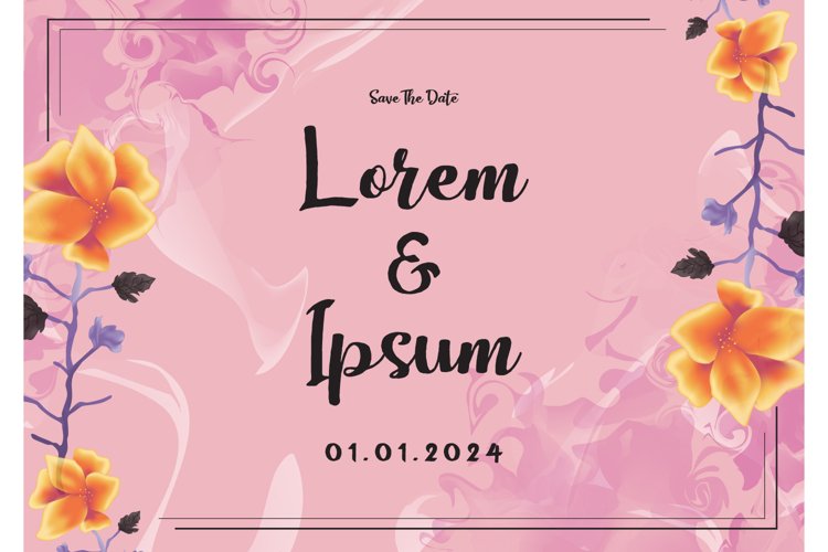 Watercolor floral wedding invitation background