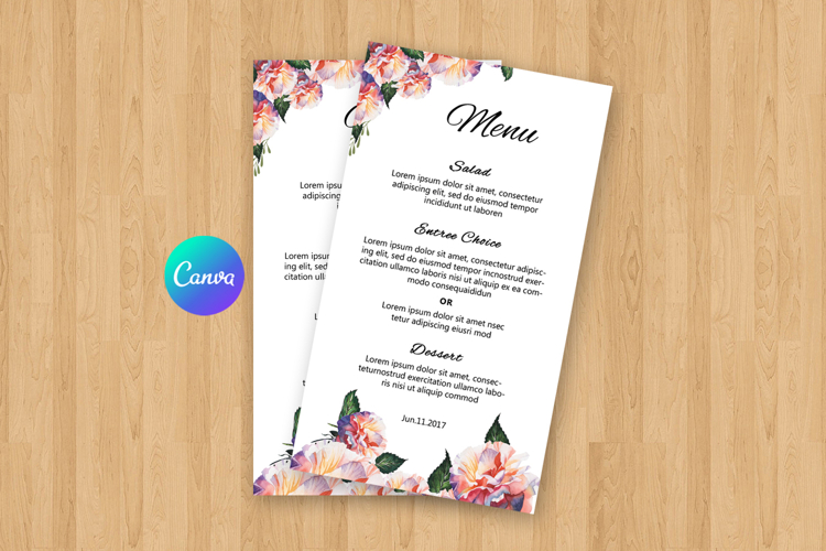 Wedding Menu Card Template