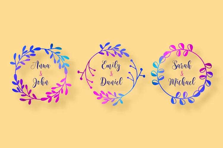 Watercolor Floral Wedding Wreath Templates