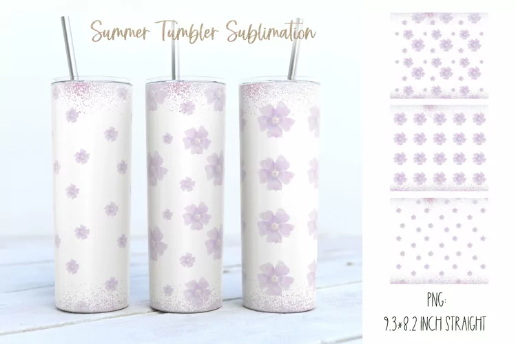 Watercolor Small Flowers Pattern for Tumbler Sublimation