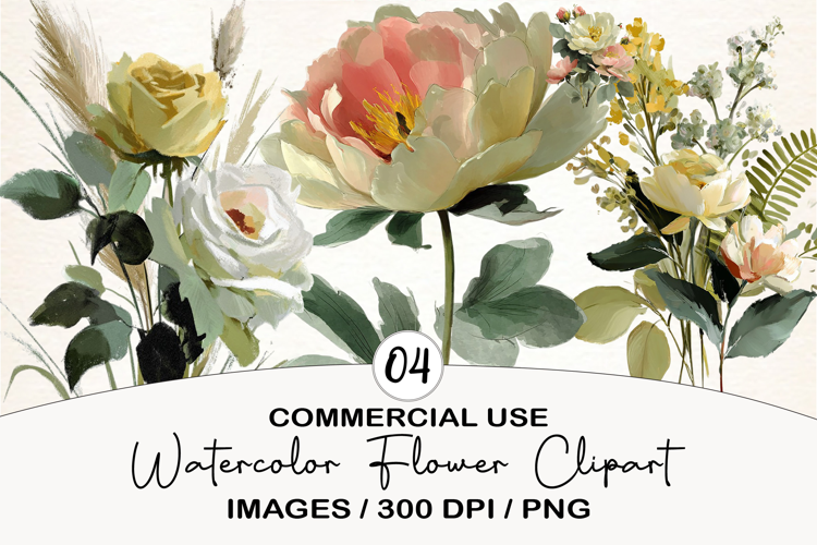 Watercolor Flower Clipart