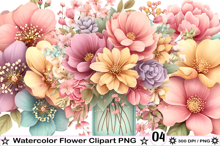 Watercolor Flower Clipart Image 13