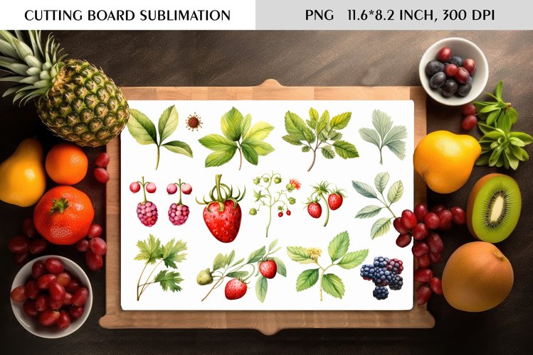 Summer Watercolor Flowers Design|Cutting Board Sublimation