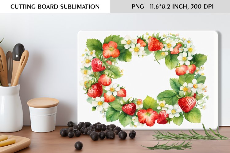 Summer Watercolor Flowers Design|Cutting Board Sublimation