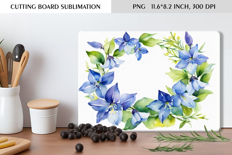 Summer Watercolor Flowers Design|Cutting Board Sublimation