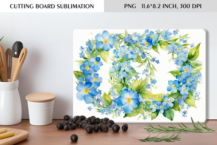 Summer Watercolor Flowers Design|Cutting Board Sublimation
