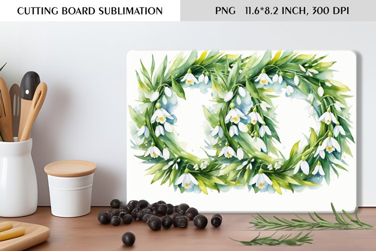 Summer Watercolor Flowers Design|Cutting Board Sublimation