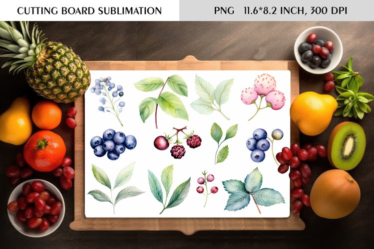 Summer Watercolor Flowers Design|Cutting Board Sublimation