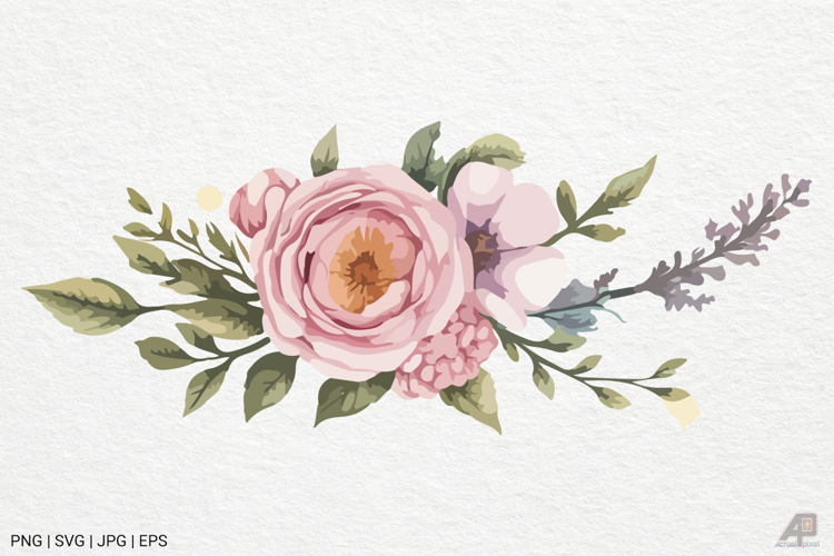 Watercolor Flower Clipart SVG PNG