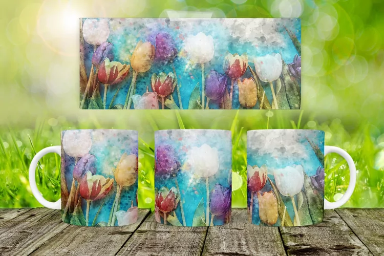 11oz Mug Sublimation Png, Watercolor Sublimation Png