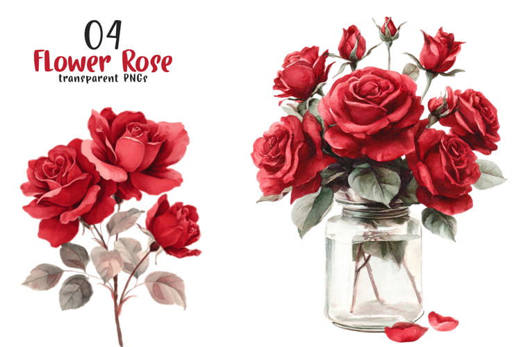 Watercolor Flower Rose Clipart