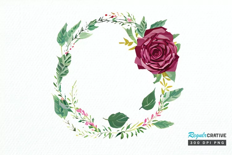 Watercolor Flower Round PNG Clipart