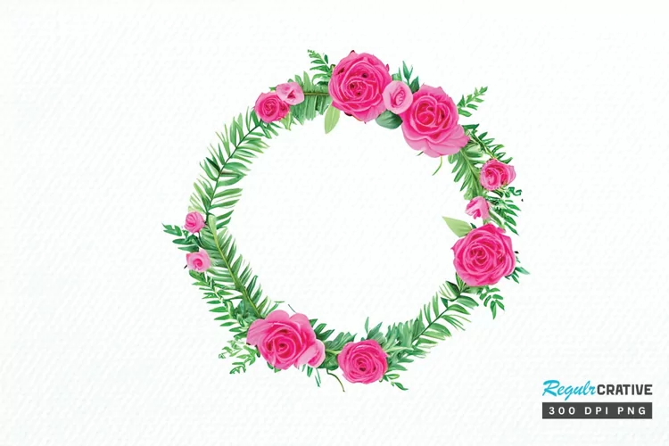 Watercolor Flower Round PNG Clipart