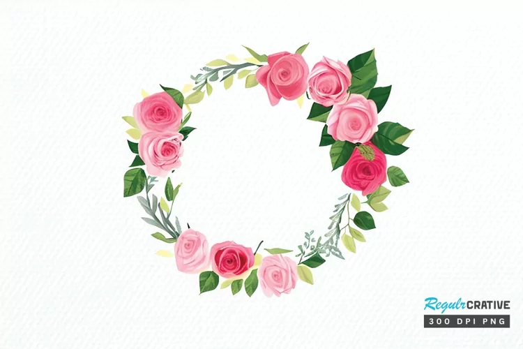 Watercolor Flower Round PNG Clipart