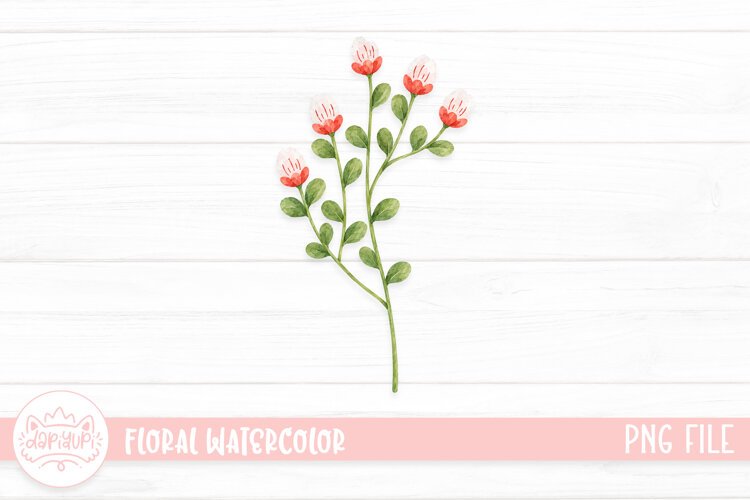 Floral Watercolor Illustration, Flower Watercolor Decoration example image 1