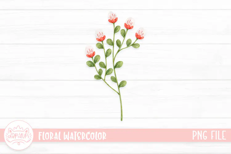 Floral Watercolor Illustration, Flower Watercolor Decoration