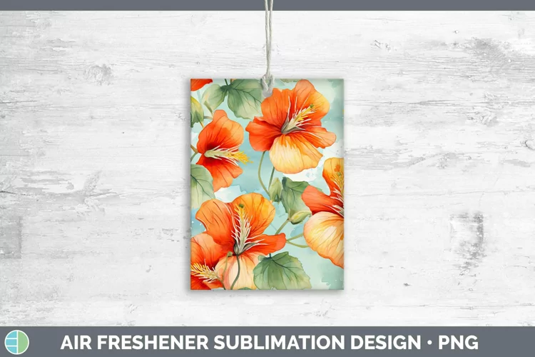 Watercolor Flowers Abutilon Air Freshener Sublimation Car Fr