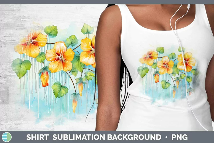 Watercolor Flowers Abutilon Shirt Sublimation Sublimation Ba
