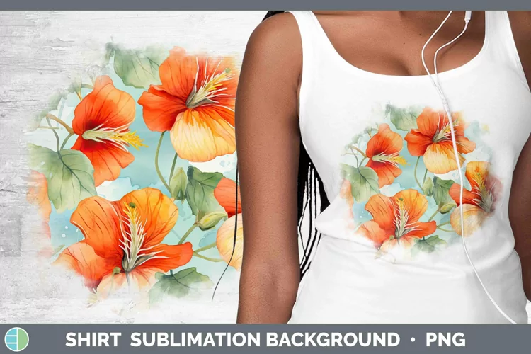 Watercolor Flowers Abutilon Shirt Sublimation Sublimation Ba
