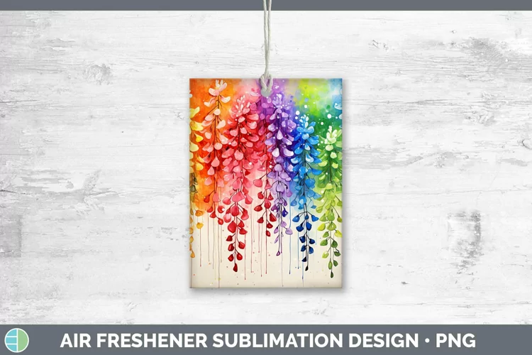 Watercolor Flowers Acacia Air Freshener Sublimation Car Fres