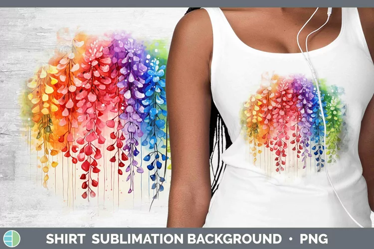 Watercolor Flowers Acacia Shirt Sublimation Sublimation Back