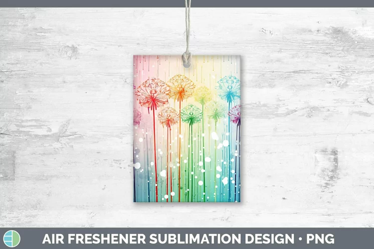 Watercolor Flowers Allium Air Freshener Sublimation Car Fres