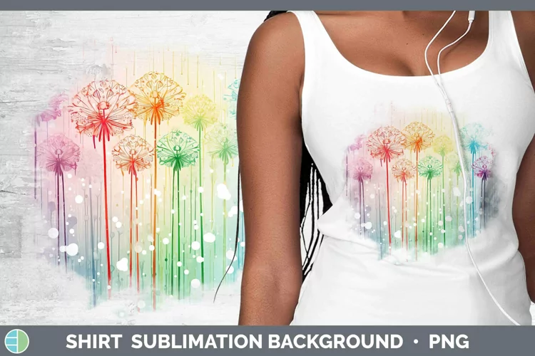 Watercolor Flowers Allium Shirt Sublimation Sublimation Back