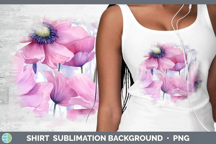 Watercolor Flowers Anemone Shirt Sublimation Sublimation Bac