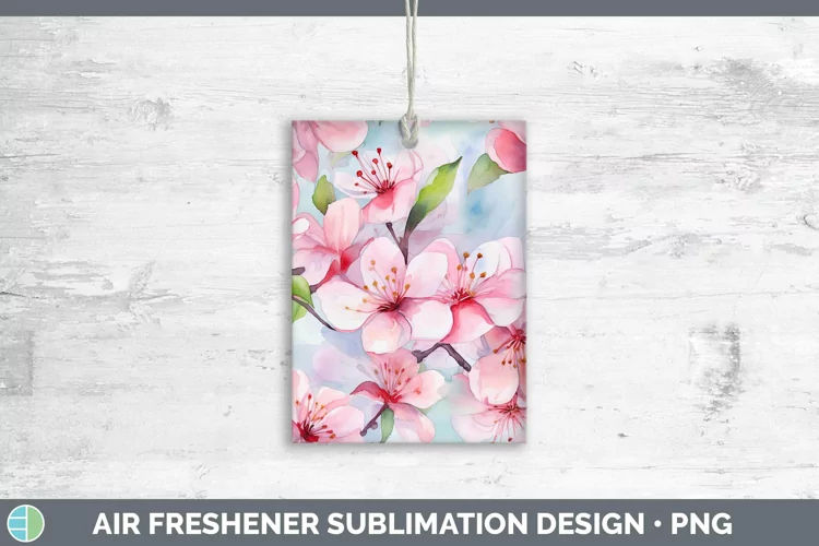 Watercolor Flowers Apple Blossom Air Freshener Sublimation C