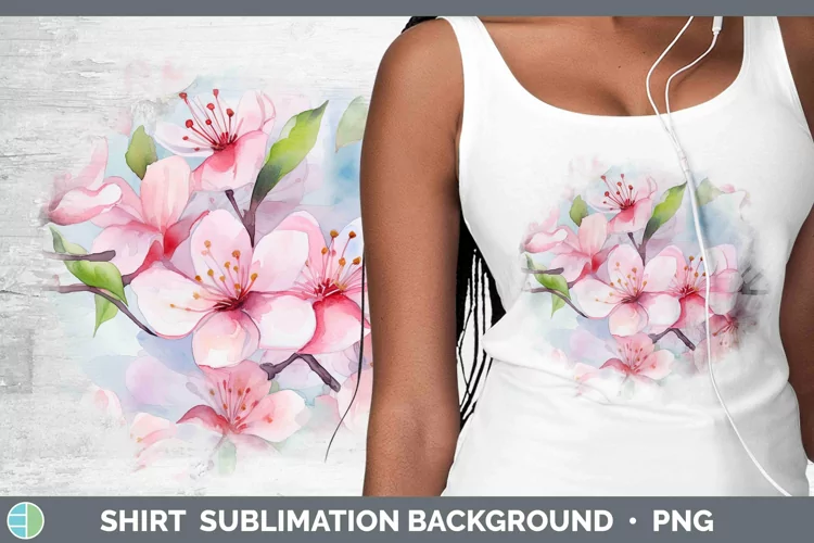 Watercolor Flowers Apple Blossom Shirt Sublimation Sublimati