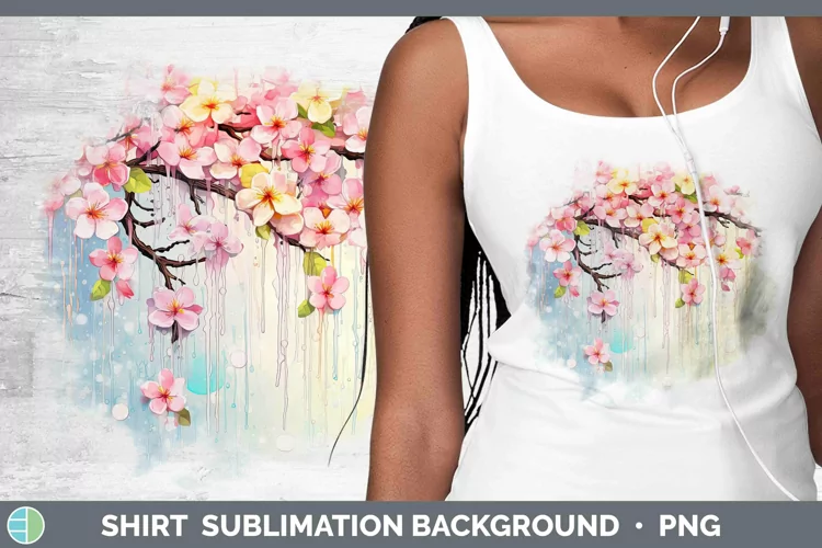 Watercolor Flowers Apple Blossom Shirt Sublimation Sublimati