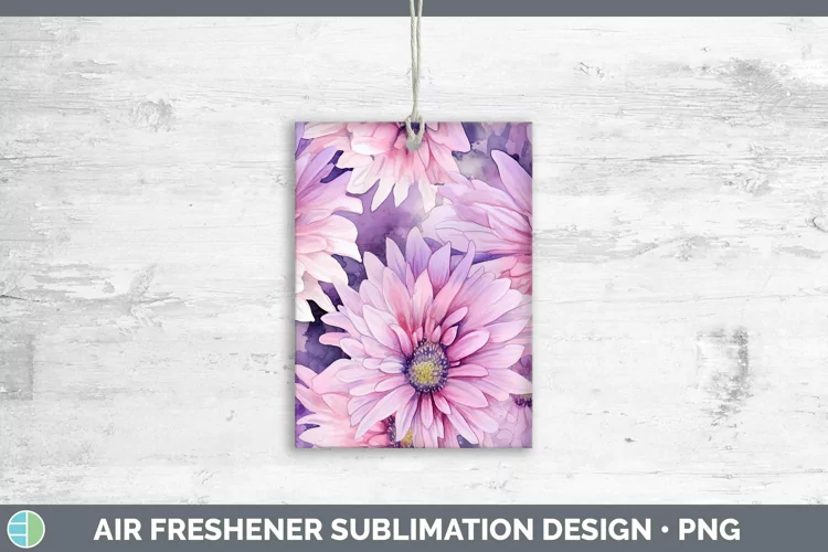 Watercolor Flowers Aster Air Freshener Sublimation Car Fresh