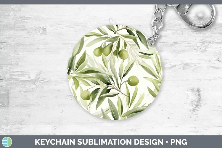 Watercolor Flowers Avocado Keychain Sublimation Keyring Desi