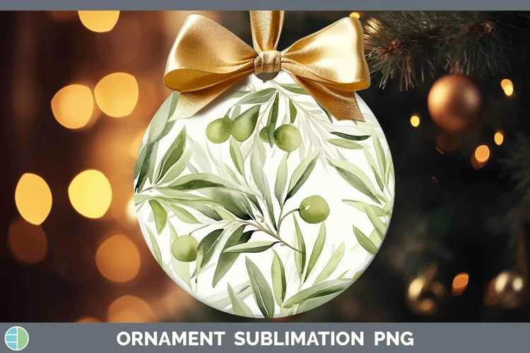 Watercolor Flowers Avocado Ornament Sublimation Bauble Desig