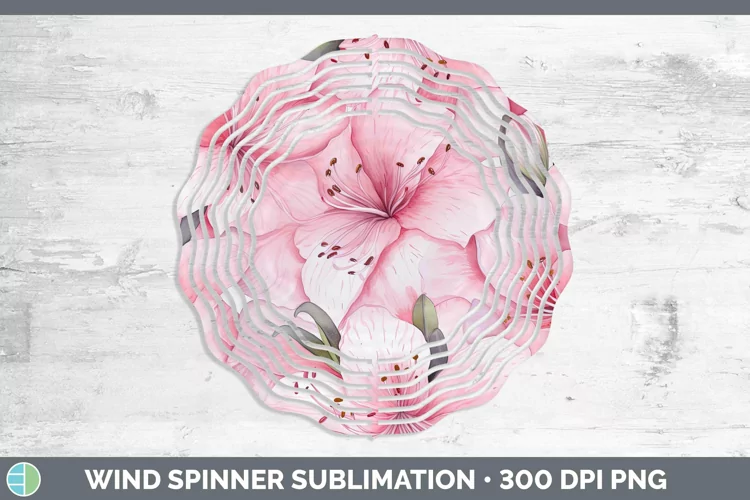 Watercolor Flowers Azalea Wind Spinner Sublimation Spinner D