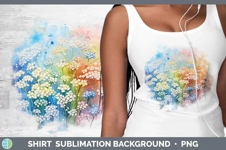 Watercolor Flowers Babys Breath Gypsophila Shirt Sublimation