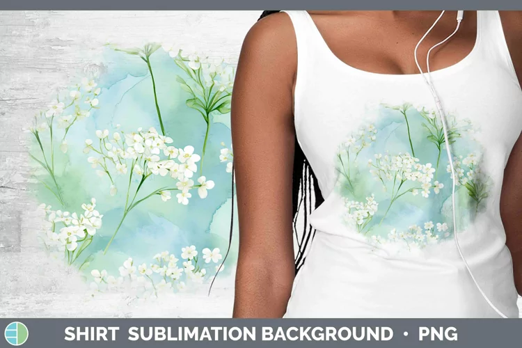Watercolor Flowers Babys Breath Gypsophila Shirt Sublimation