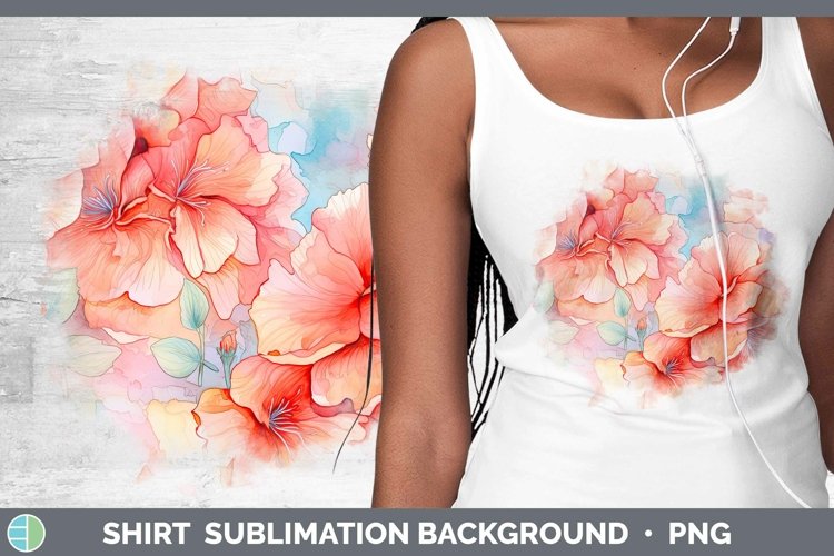 Watercolor Flowers Begonia Shirt Sublimation Sublimation Bac